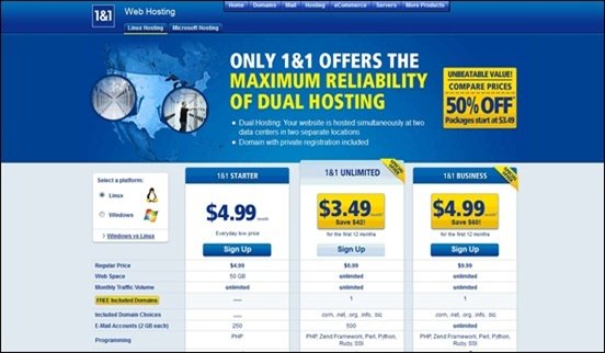 1and1 Web Hosting